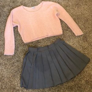 Cute crop sweater pink